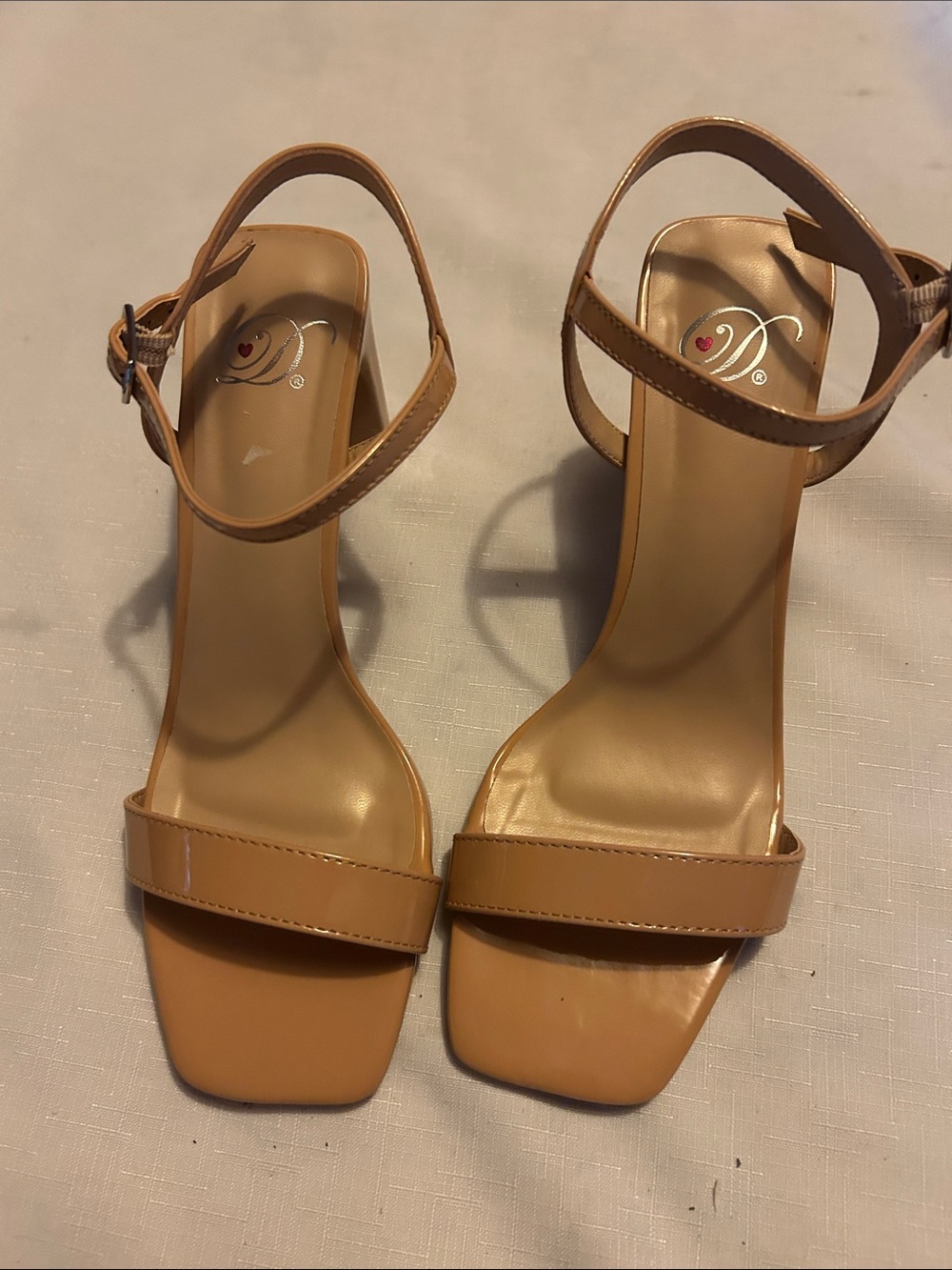 Classic Ankle-Strap Heeled Sandals in Tan